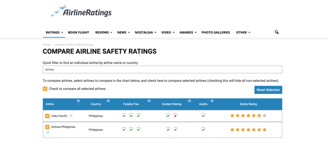cebu pacific vs airasia - safety