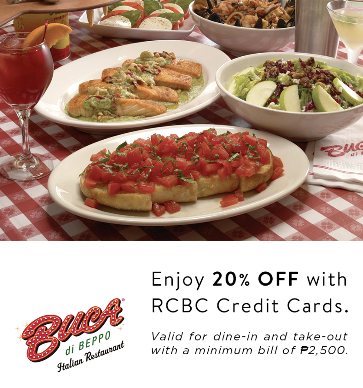 credit card dining promo 2024 - rcbc buca di beppo