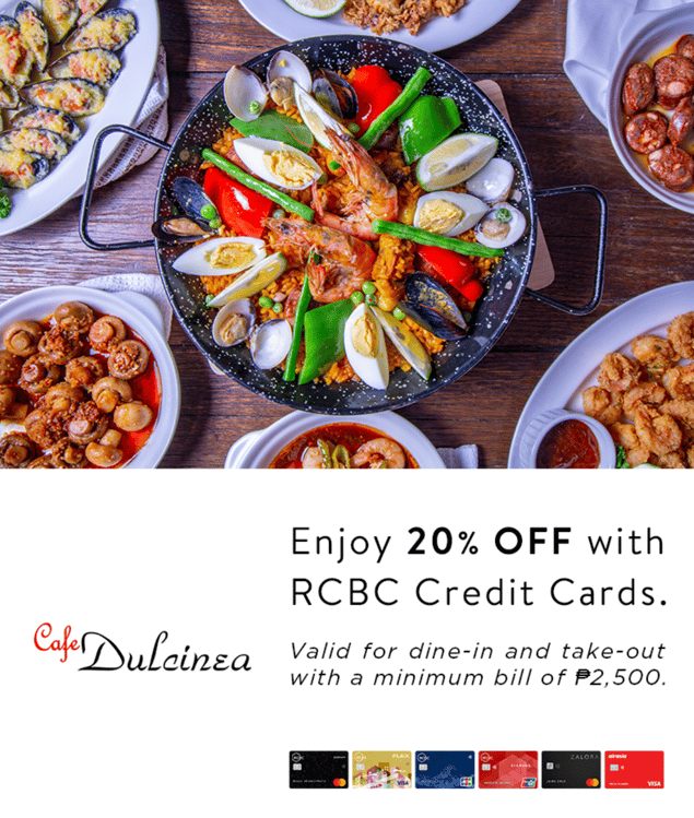 rcbc credit card promo 2024 - 20% off cafe dulcinea