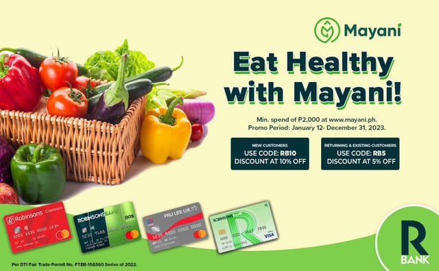 robinsons bank credit card promo - 10% off mayani