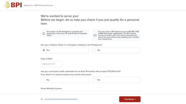 how to get approved in bpi personal loan - application form