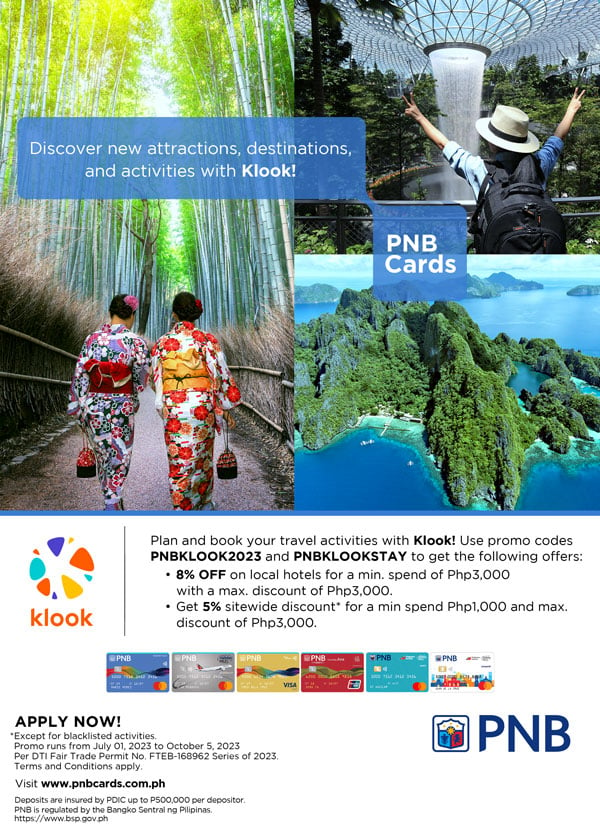 klook credit card promos - pnb