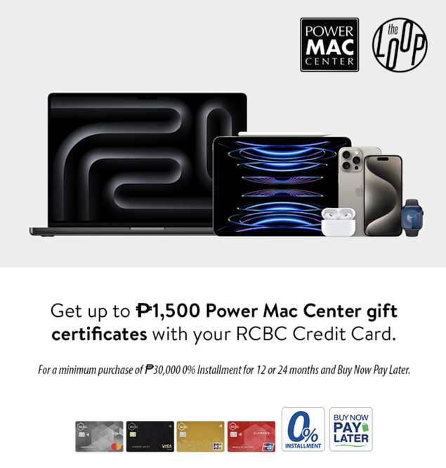 rcbc credit card promo 2024 - 0% installment power mac