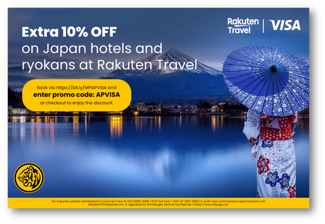 credit card travel promo - maybank rakuten