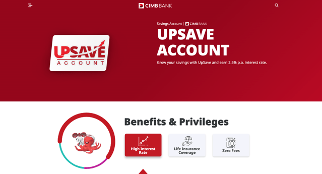 savings account with no maintaining balance - cimb upsave