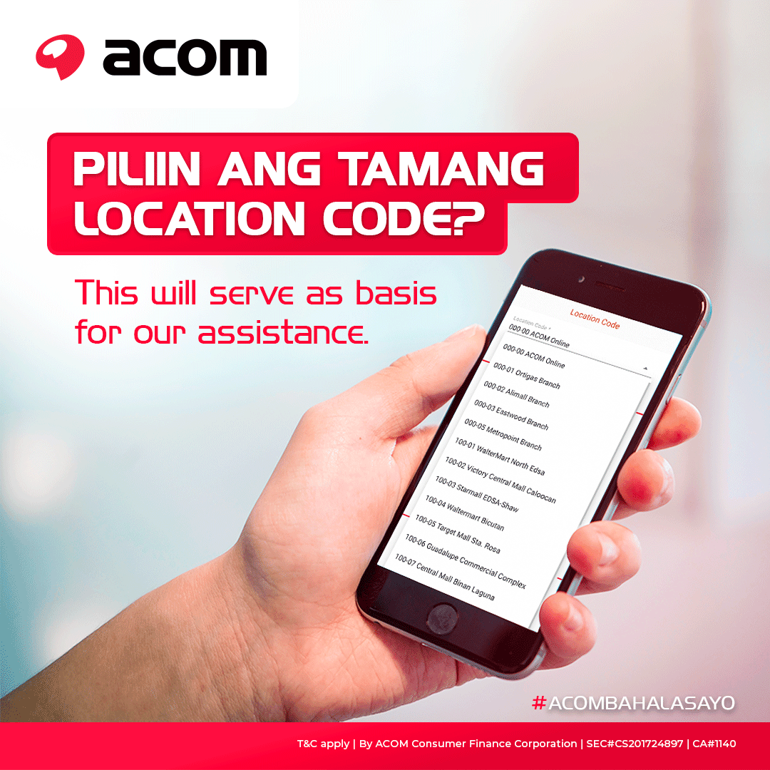 acom loan - walk-in application process