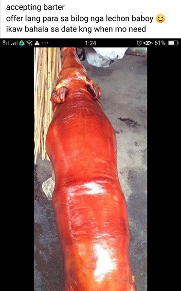 Online Barter Philippines - lechon barter