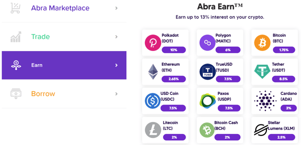 abra wallet - abra earn