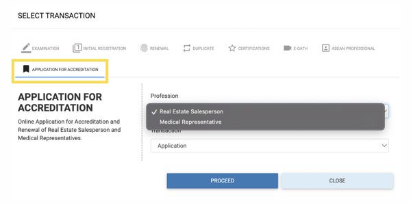 PRC online registration appointment - application for accreditation