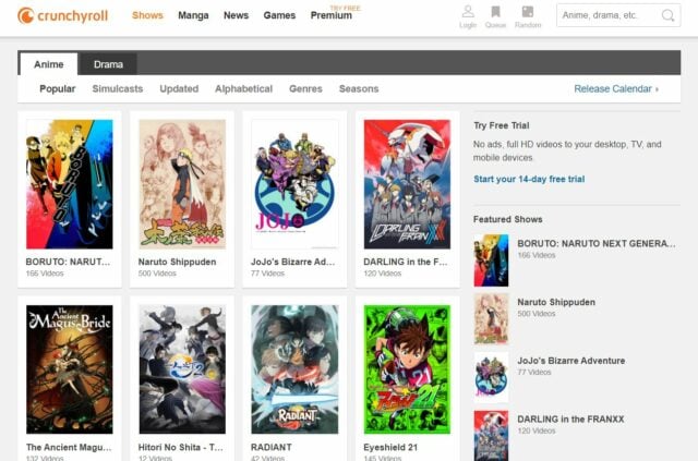 streaming apps - crunchyroll