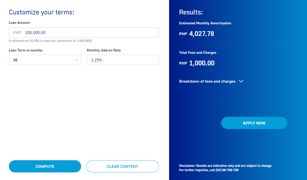 how personal loan is calculated - metrobank personal loan