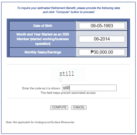 sss pension computation - online calculator