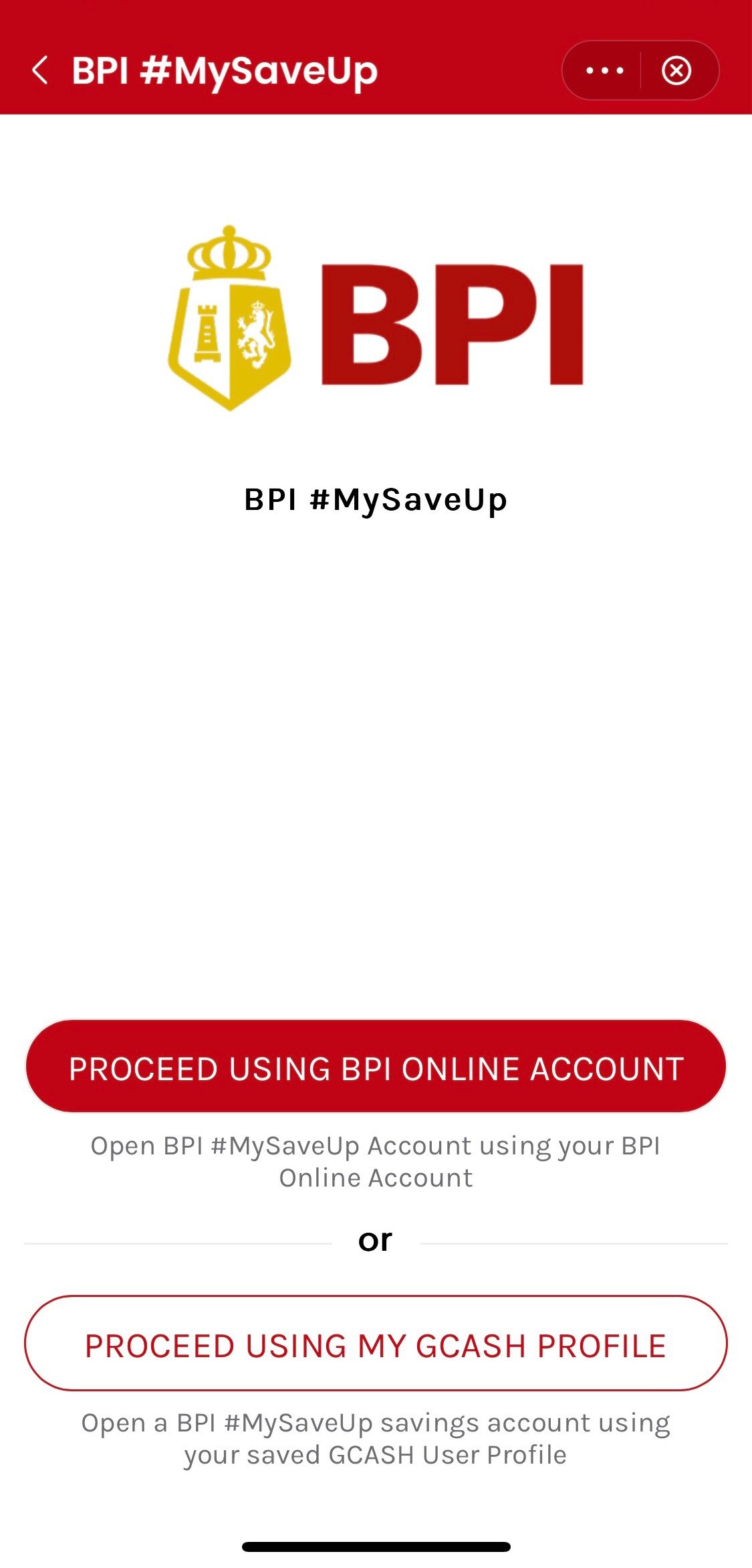 bpi mysaveup - how to open