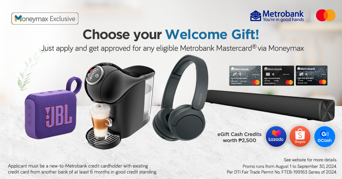 Metrobank Welcome Gift: Cash Credits, Coffee Machine, or Music Gadget