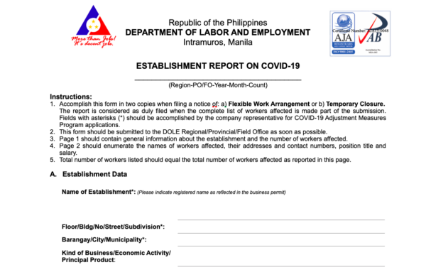 COVID-19 Government Assistance - DOLE Cash Assistance (CAMP)